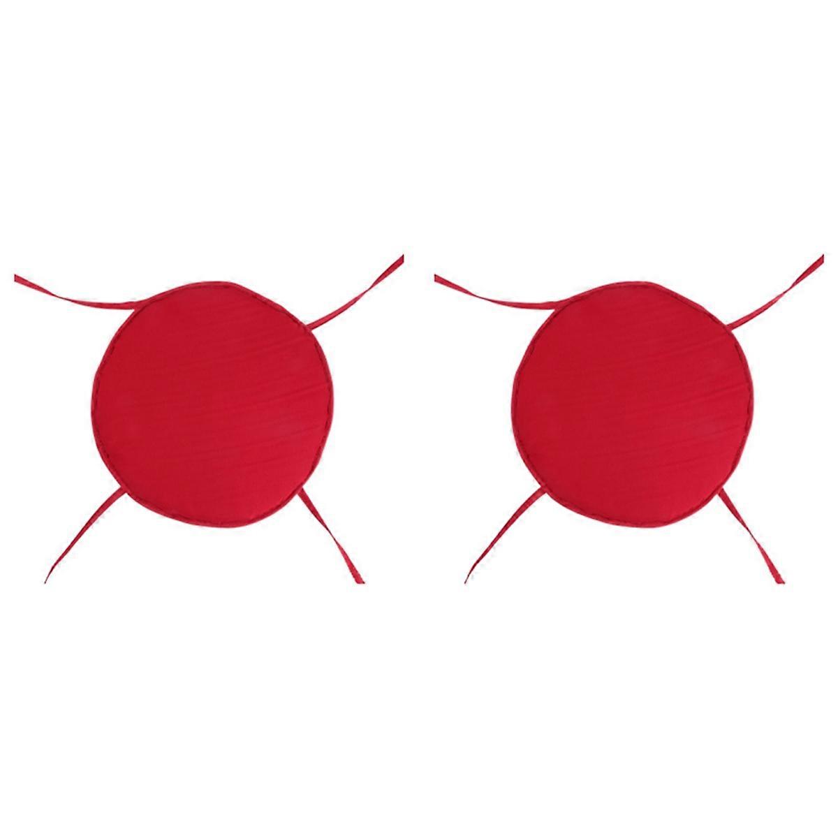 2 Pcs Circular Waterproof Chair Cushions for Garden Coffee Shop D