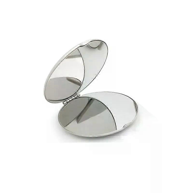 1 miroir de maquillage portable en acier inoxydable pour femme, miroir de poche pliable, petit, de différentes formes