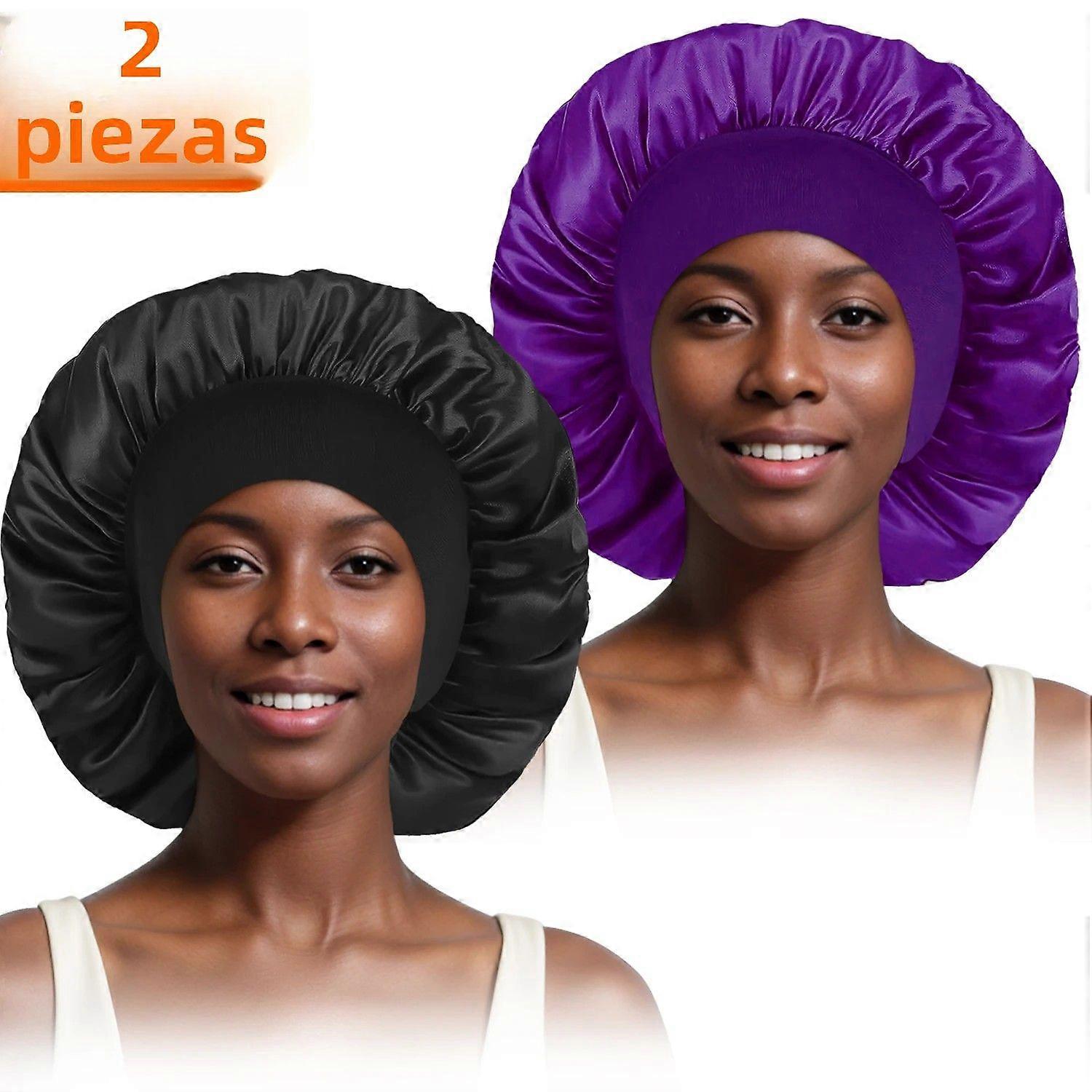2pcs Women's Fashion Beanie Hat with Wide Elastic Brim, Casual Style, Soft and Transparent, Suitable for Curly or Straight Hair, Ideal for Sleeping