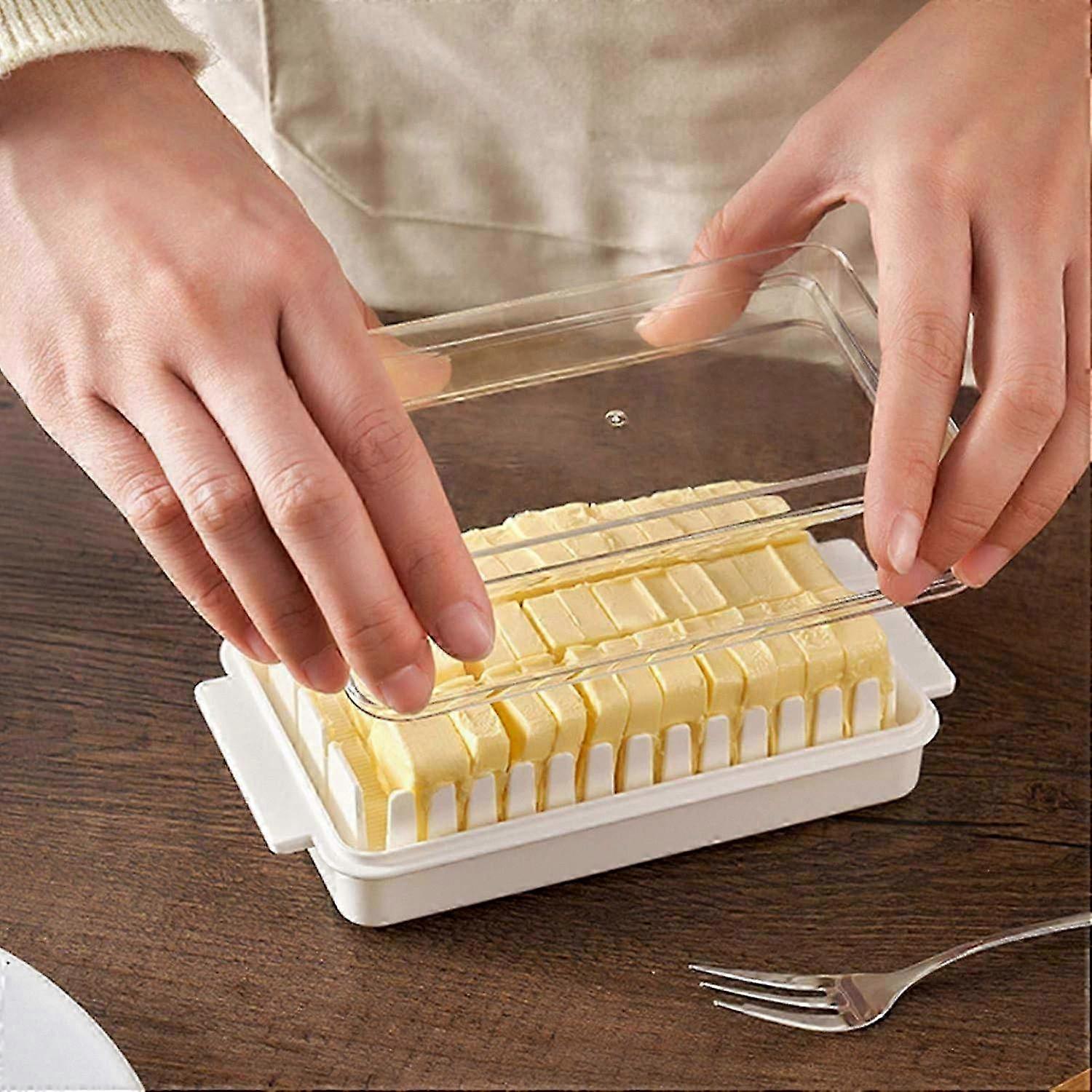 Plastic Butter and Cheese Storage Container with Airtight Lid for Easy Slicing