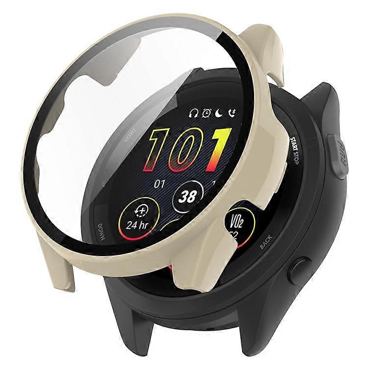 Compatible For Garmin Forerunner 265 Smart Watch PC Watch Case with Tempered Glass Screen Protector