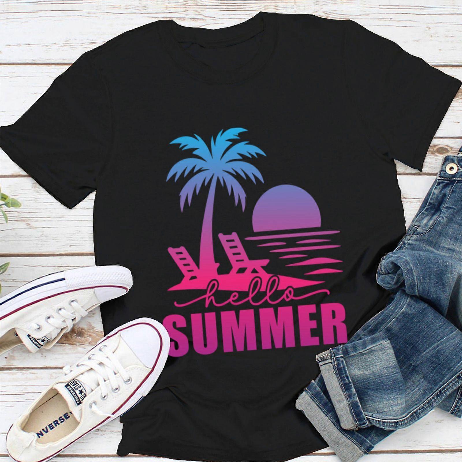 Beach Please & Flip Flop Life Women's Double-Sided T-Shirt  Funny Summer Holiday Tee HTML Description