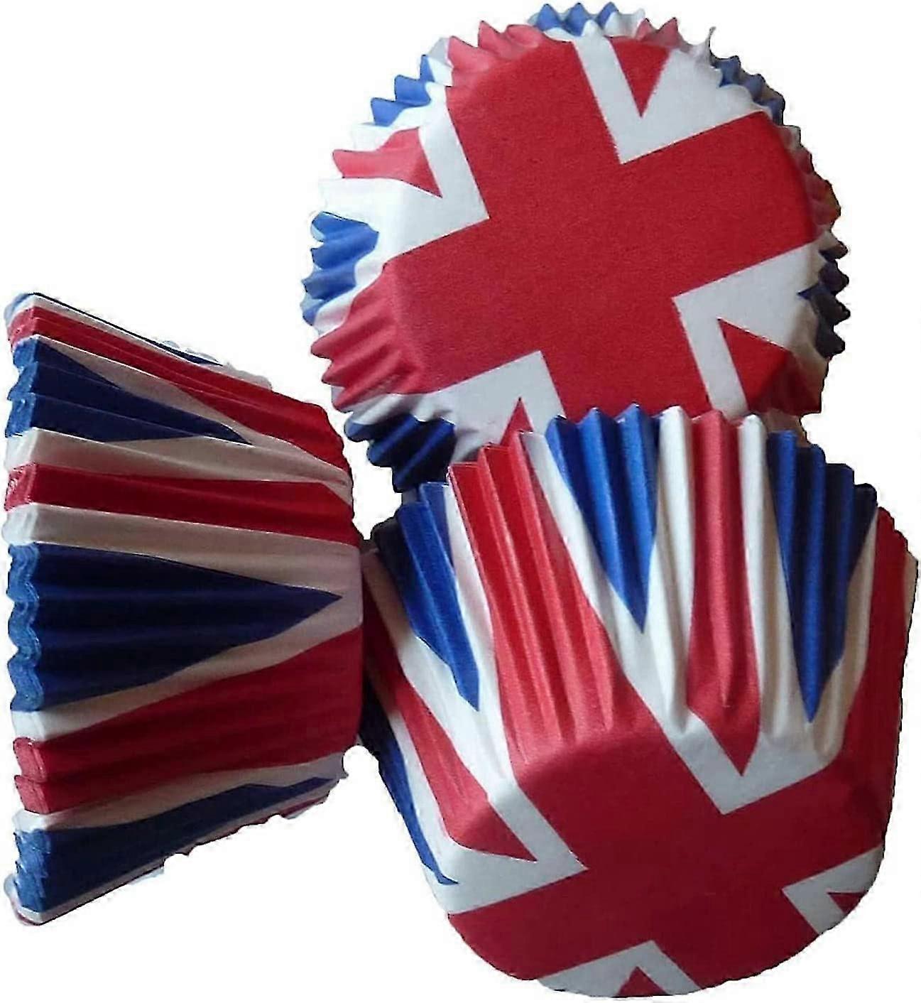 50 Pcs Union Jack Paper Cupcake Cases