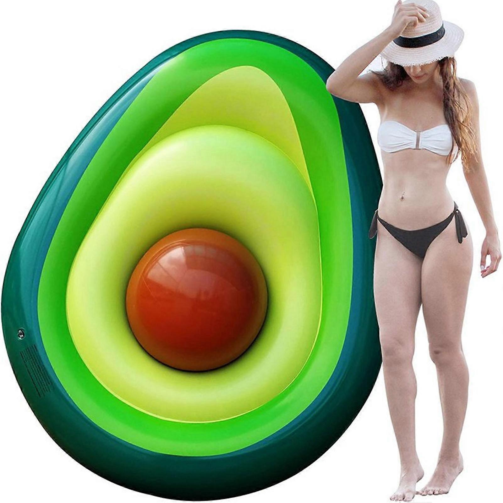 Inflatable Avocado Pool Float with Fun Float Ball Air Mattress for Kids Adults