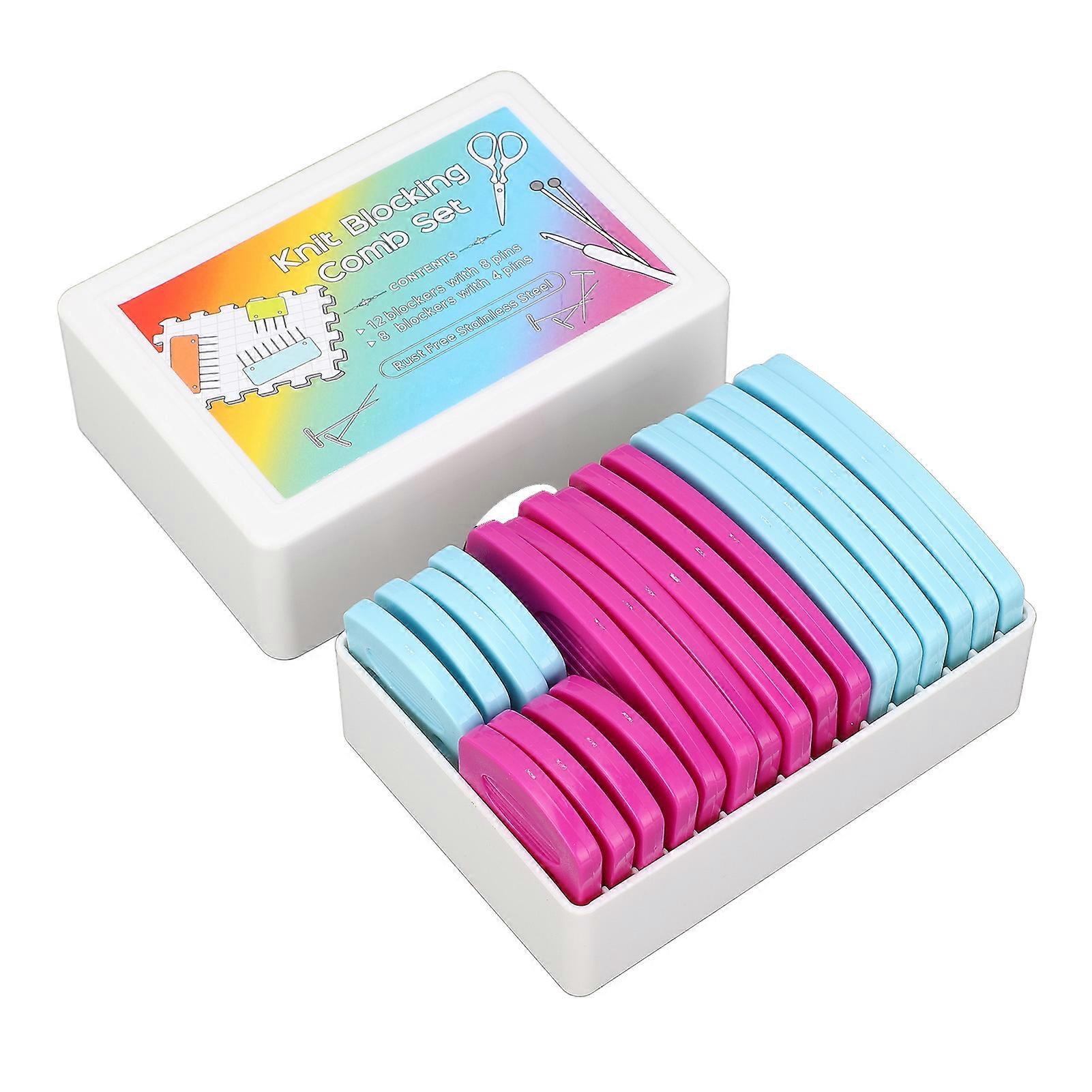 20 Pcs Knit Blocking Comb Set for Sweater and Scarf Knitting, Crochet Needlework Shape Fixing Tools for Yarn Craft