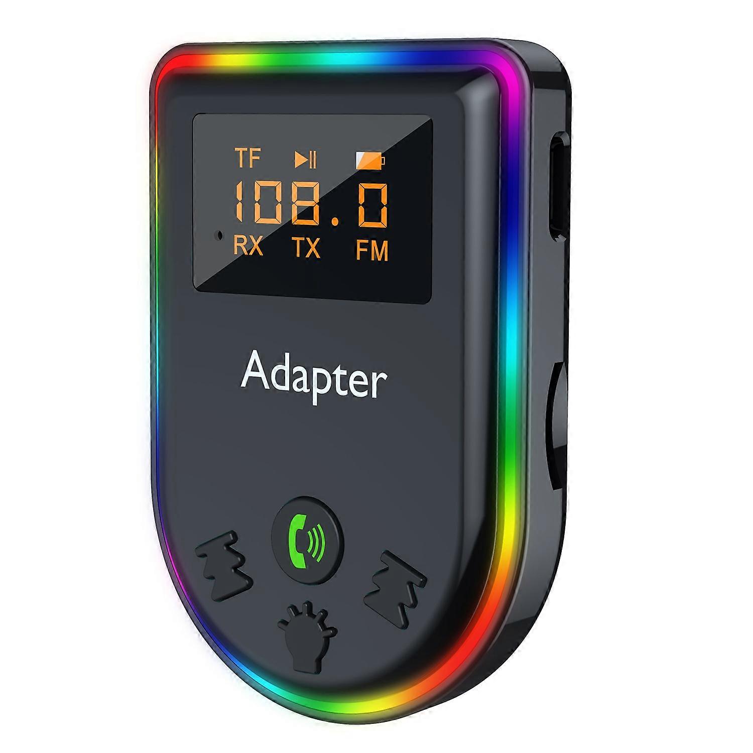 Q7 Portable Digital Display Bluetooth-compatible 5.3 MP3 Player 2-in-1 Receiver/Transmitter Car