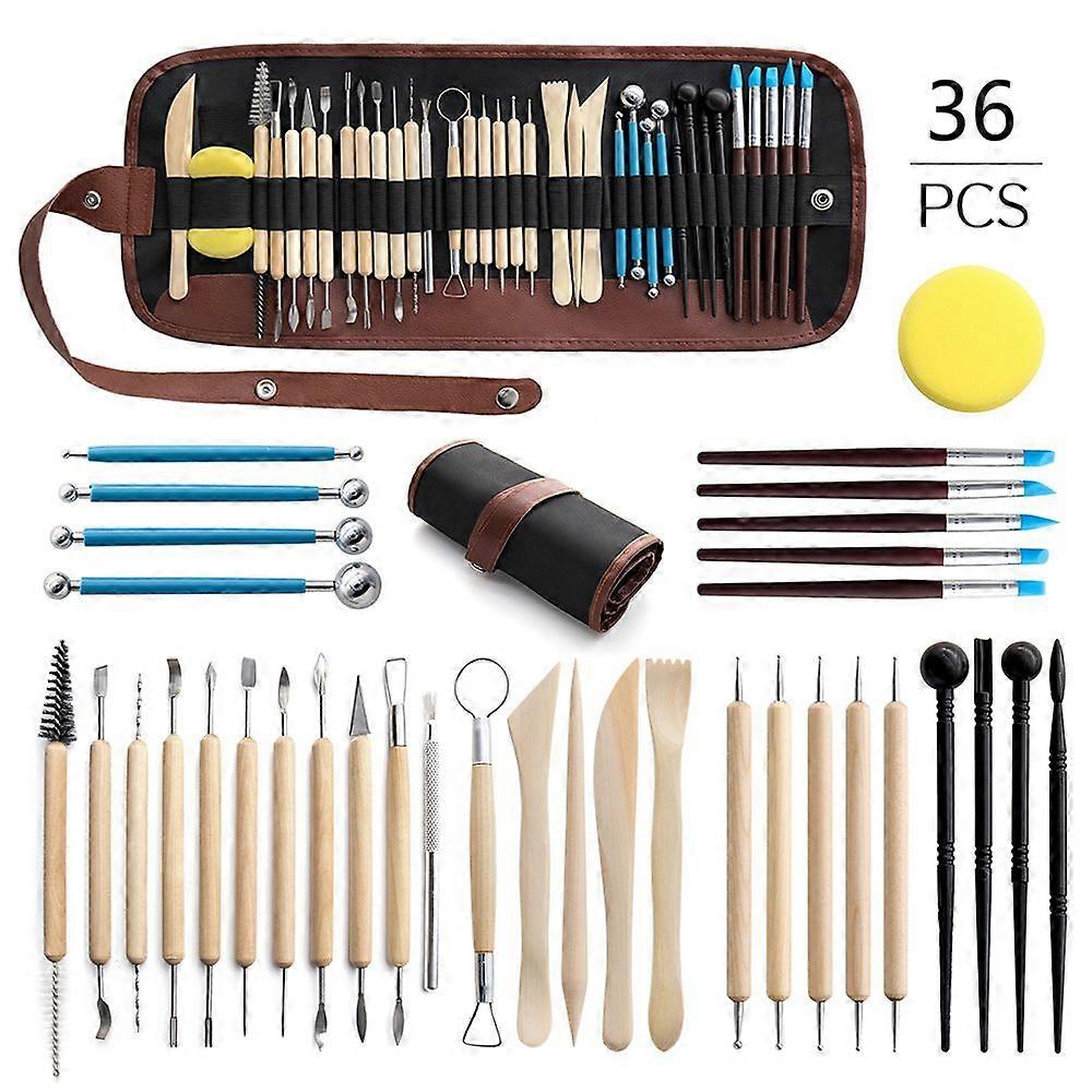 Clay Tools 36-Piece Pottery Tool Set for Kids Clay Sculpting Tools Polymer Clay Tool Kit Ceramic Tools DIY Hand Modeling Clay Sculpting Tool Set