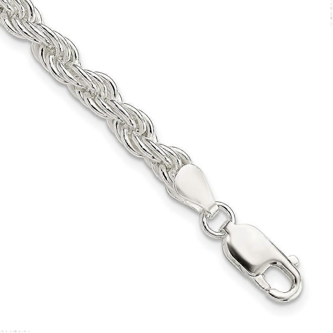 925スターリングシルバー5.0mmソリッドロープチェーンブレスレットリンク-女性と男性のためのブレスレット-長さ:7〜9