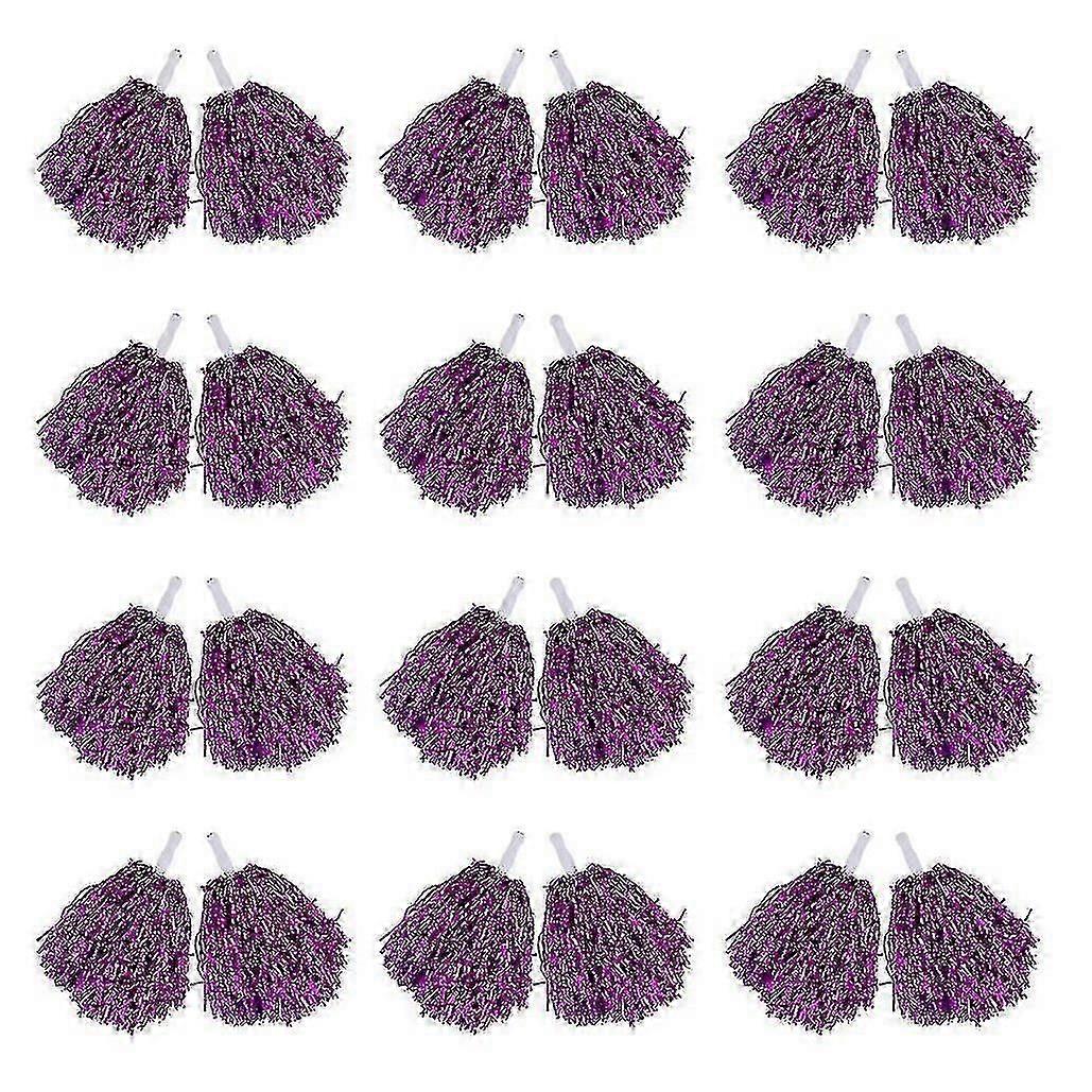 24pcs Cheerleading Pom Poms Compatible With Adults Kids Cheerleaders Party Purple H