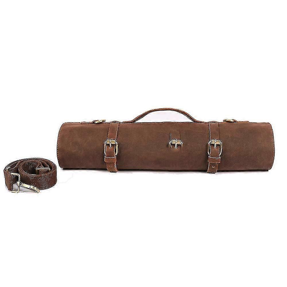 Rouleau de couteau de chef en toile cirée de 12 oz à usage intensif, étui de rangement de couteau à 10 fentes, sac à outils de couteau portable pouvant contenir un couteau jusqu’à 20 avec main de transport pratique
