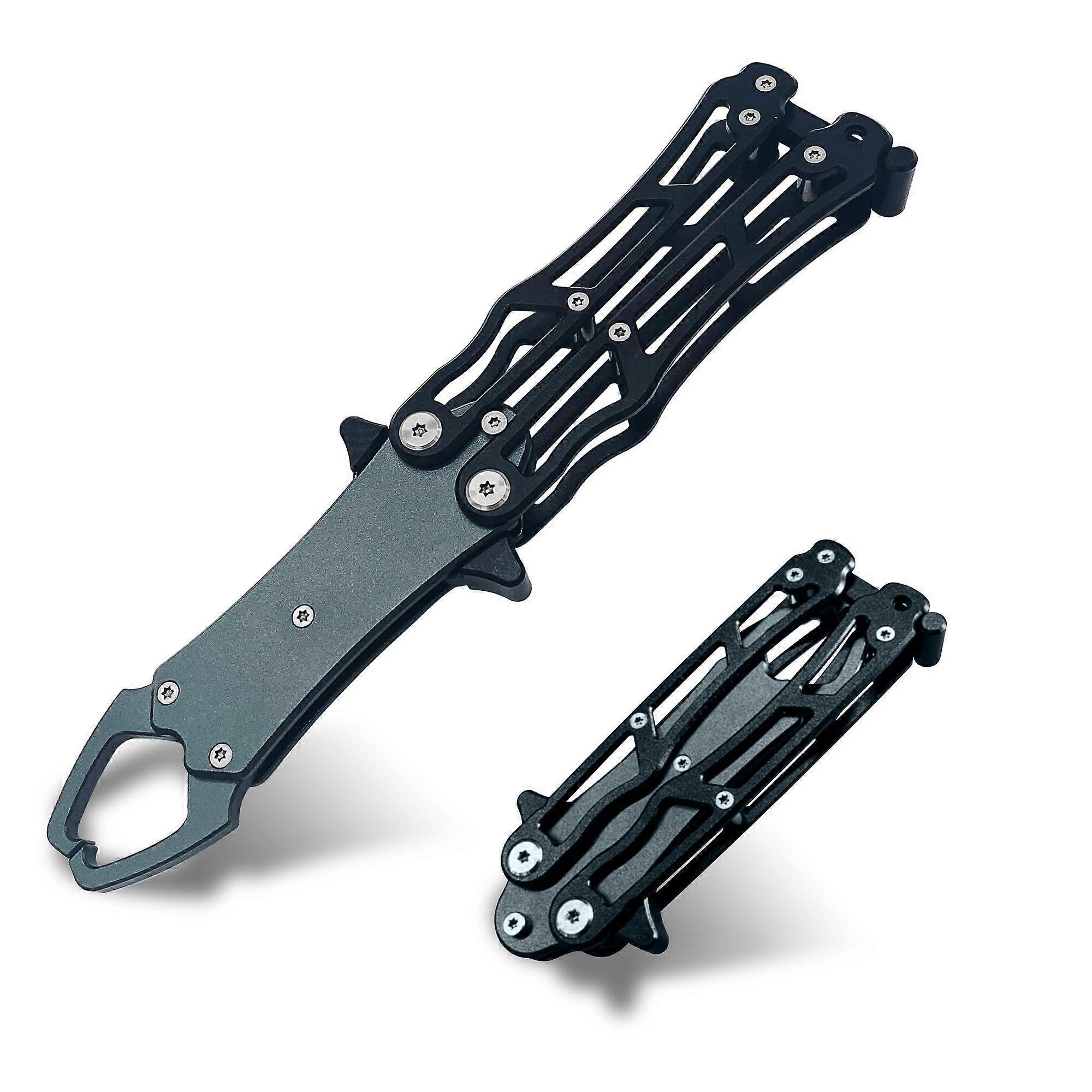 Fish Gripper for Fishing - Lightweight Aluminium Saltwater Fish Grabber Tool with Lip Grips for Anglers and Caught Fish