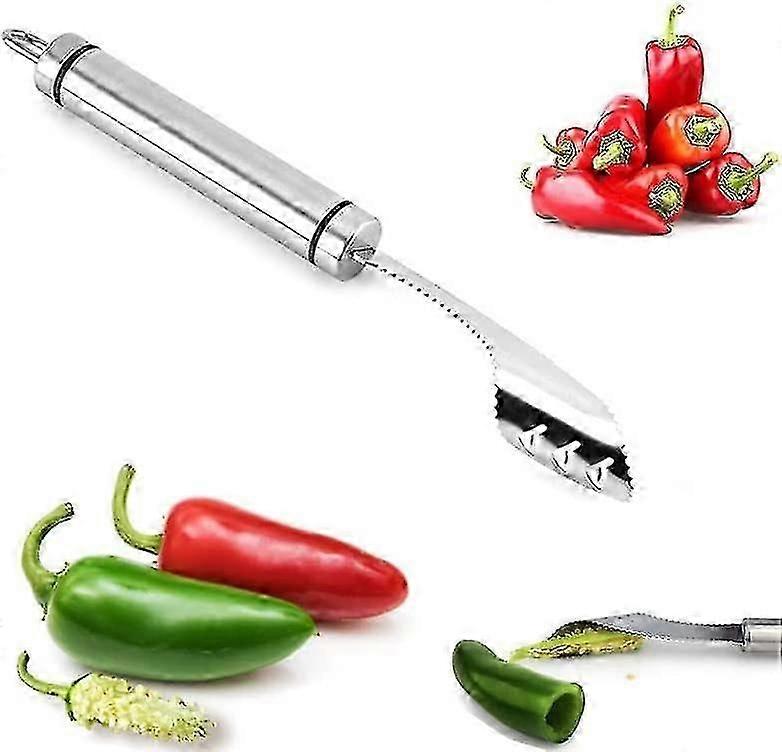 Removedor de Corer de Sementes de Pimenta, Removedor de Sementes de Corer de Pimenta, Ferramenta de Sementes de Pimenta Corer De Aço Inoxidável Corer Removedor