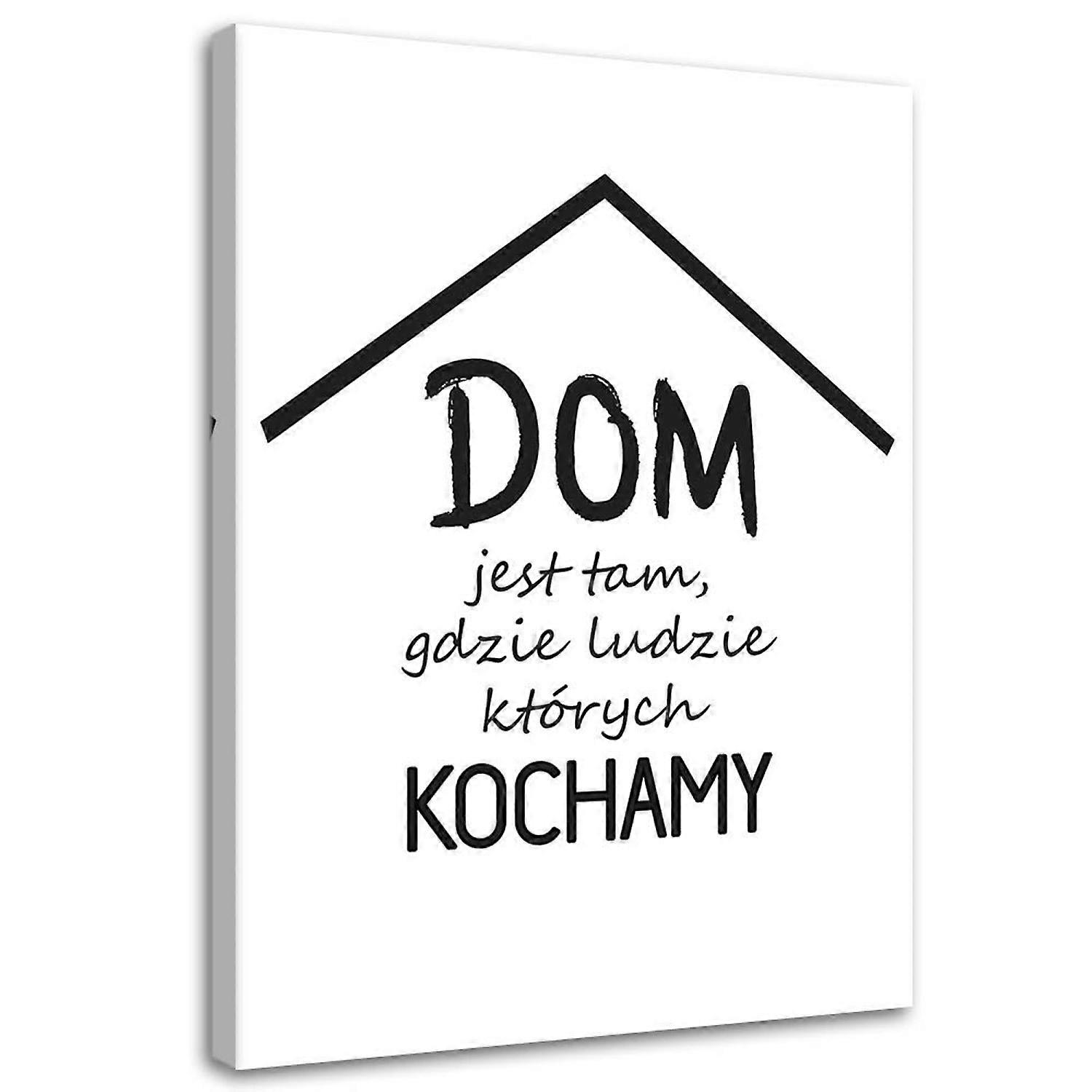 Impression sur toile, Maison avec sous-titres - 60x90