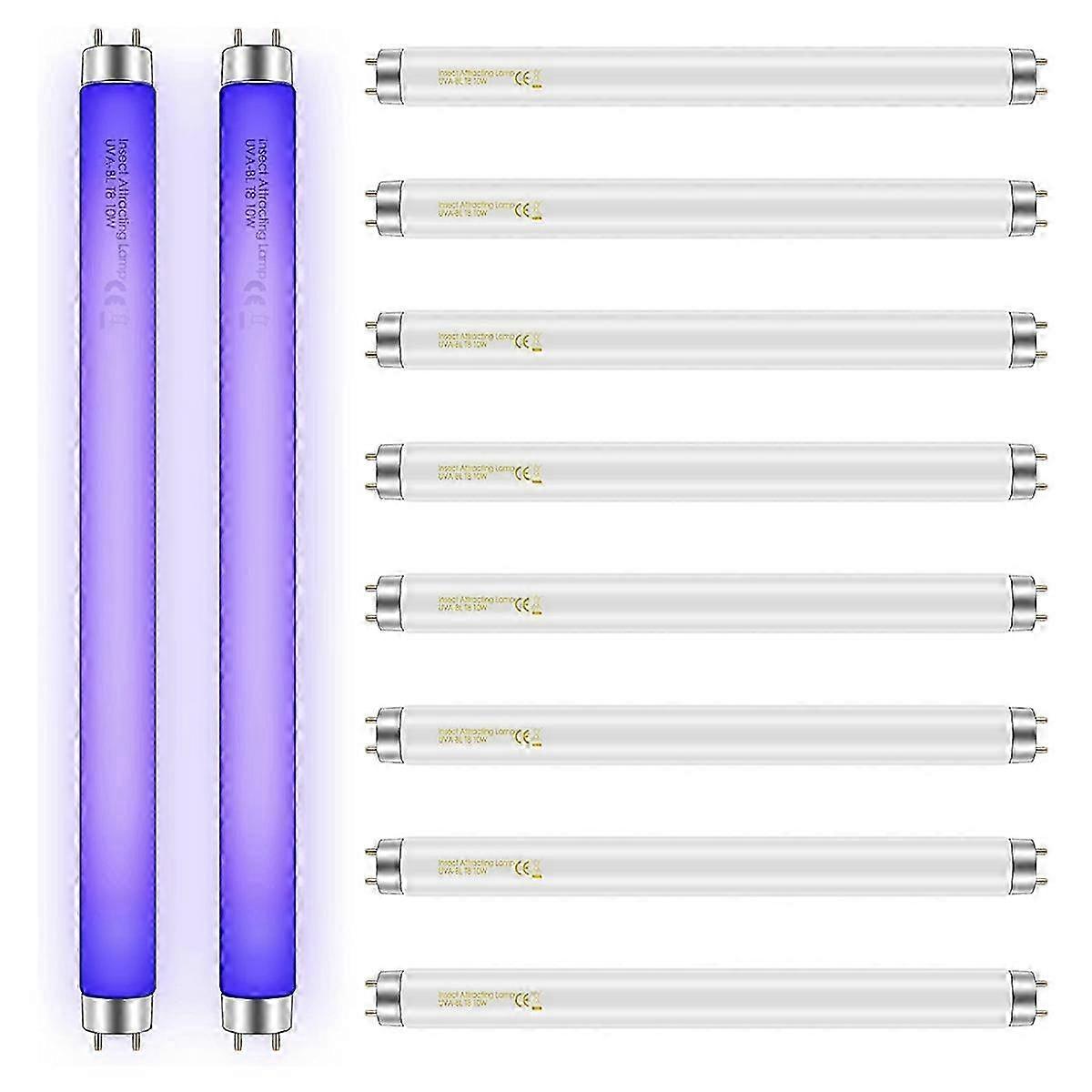 10 Pack Bug Zapper Replacement Light Bulbs 10W for 20W Indoor Bug Zapper, BL T8 F10W 13Inch Light Tu Edition 0705