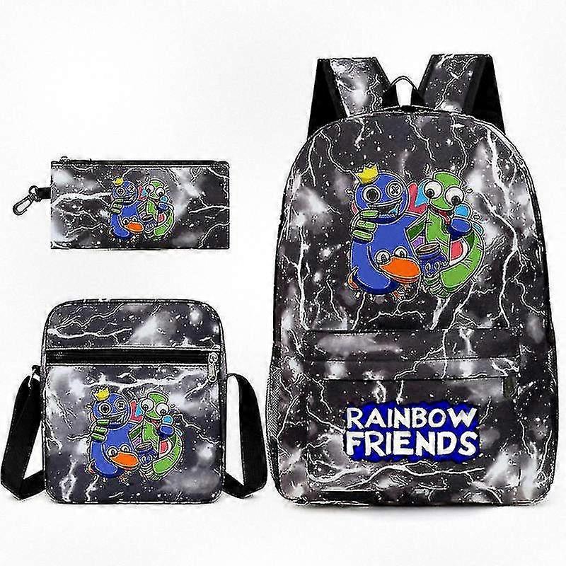 Colorful Three-Piece Backpack Set Inspired by Popular Game Characters for School and Play