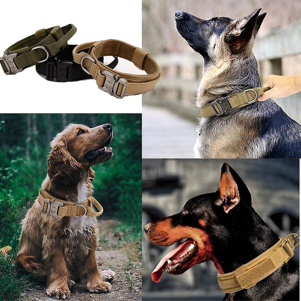 Tactical 1.5 Dog Collar, Heavy Duty Metal Buckle, Adjustable