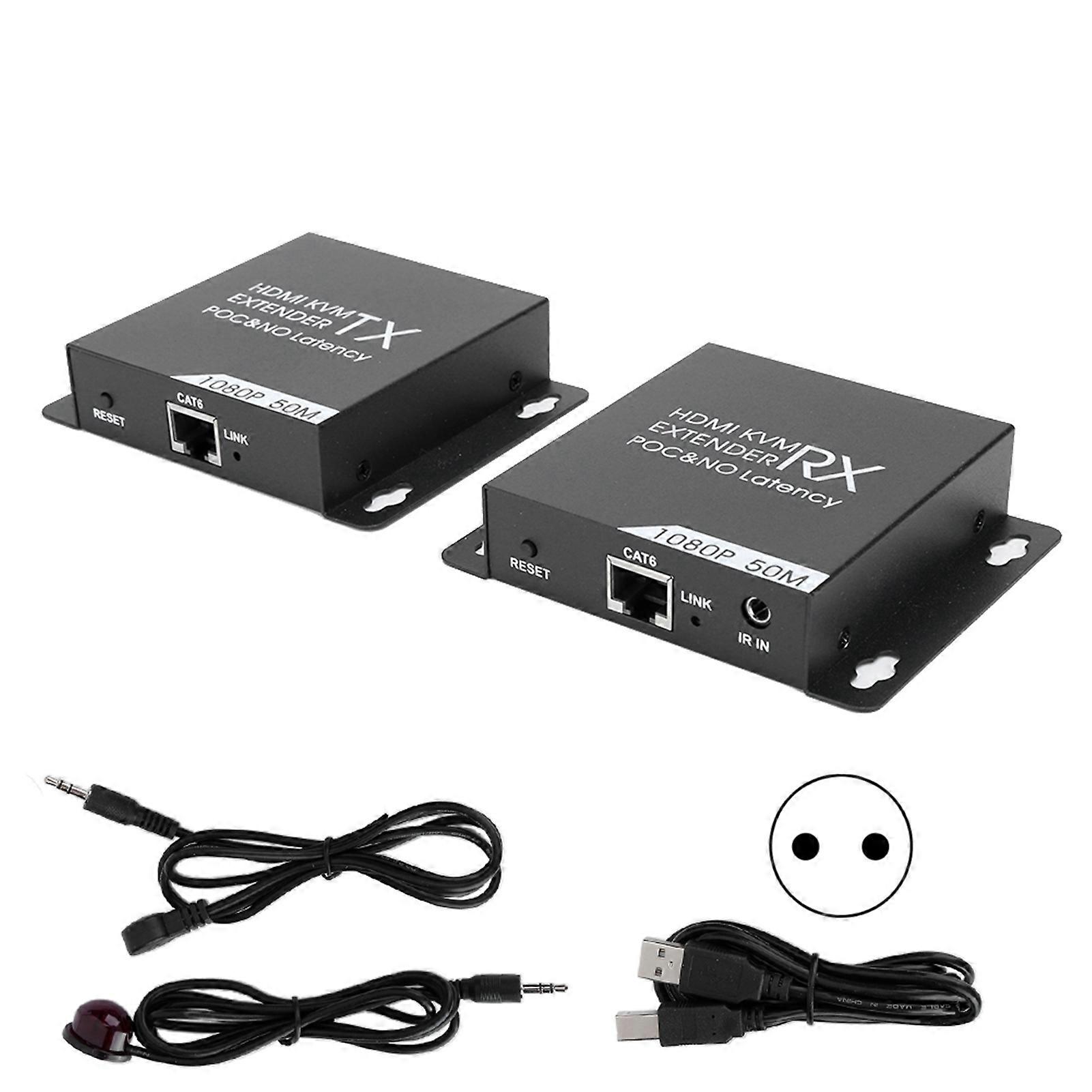 50M HDMI KVM Extender High Definition Support for POC Single End Power Supply 100‑240V