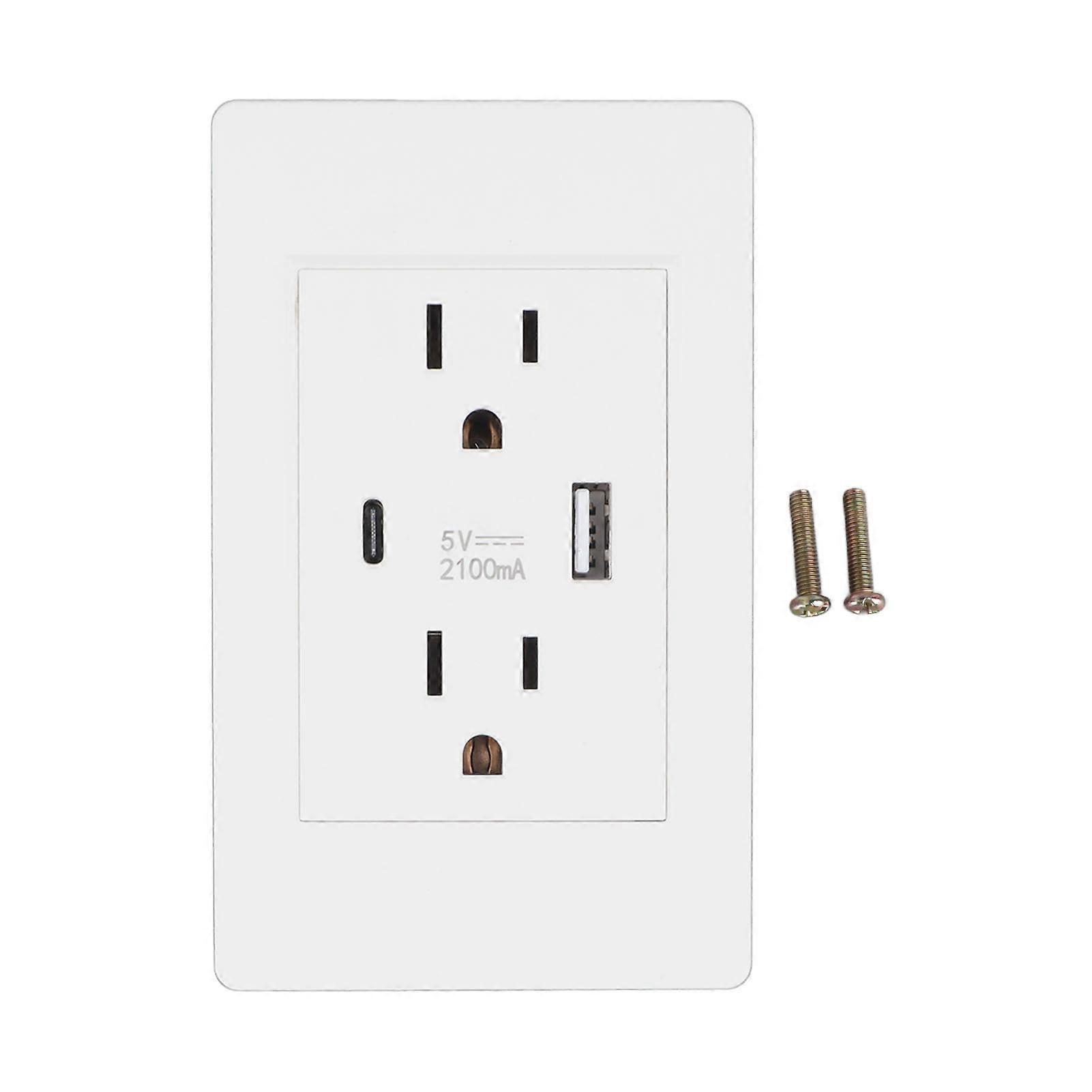Socket USB Type C Wall Outlet Multi Functional High Safety Receptacle for Home