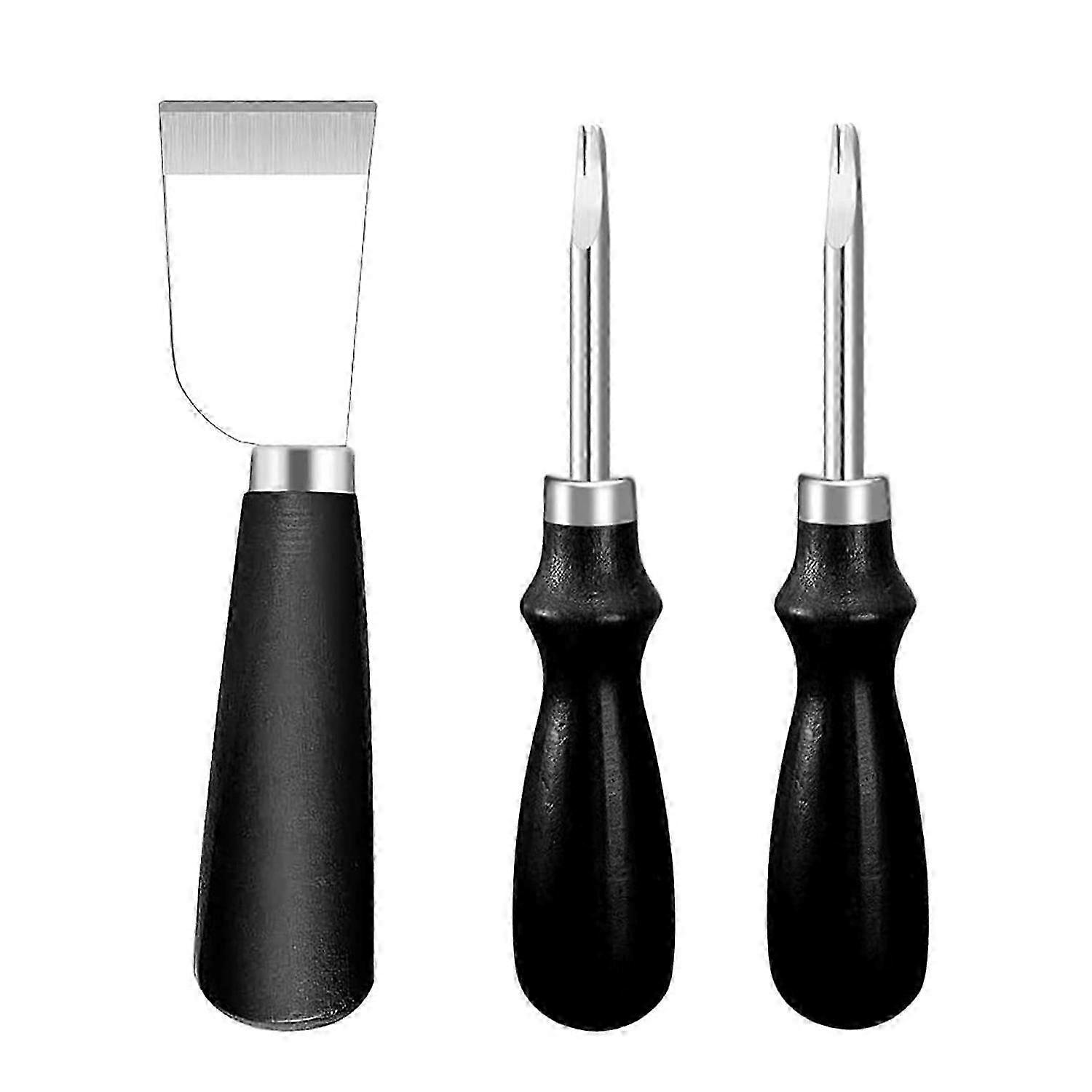 3Pcs Leather Craft Tools Kit, Leather Cutting Knife with 2 Sizes Leather Edge Beveler Tool for Leat