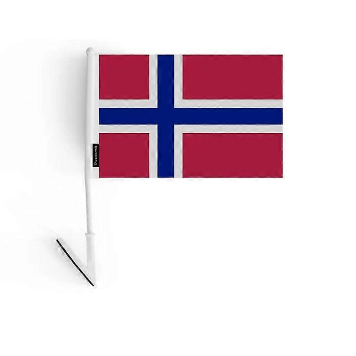 Adhesive flag - Saint Martin - 14x21cm - Durable polyester - Lightweight - Double-sided