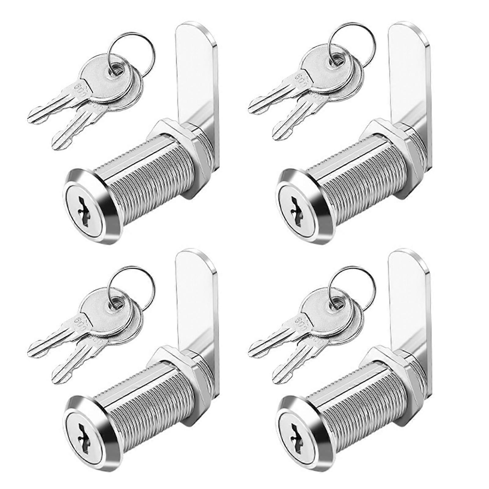4 set Mailbox Lock  Metal Lever Lock Cylinder Cams Lock with Key Simple Installation for Secure Cabinet & Desk Drawer Use