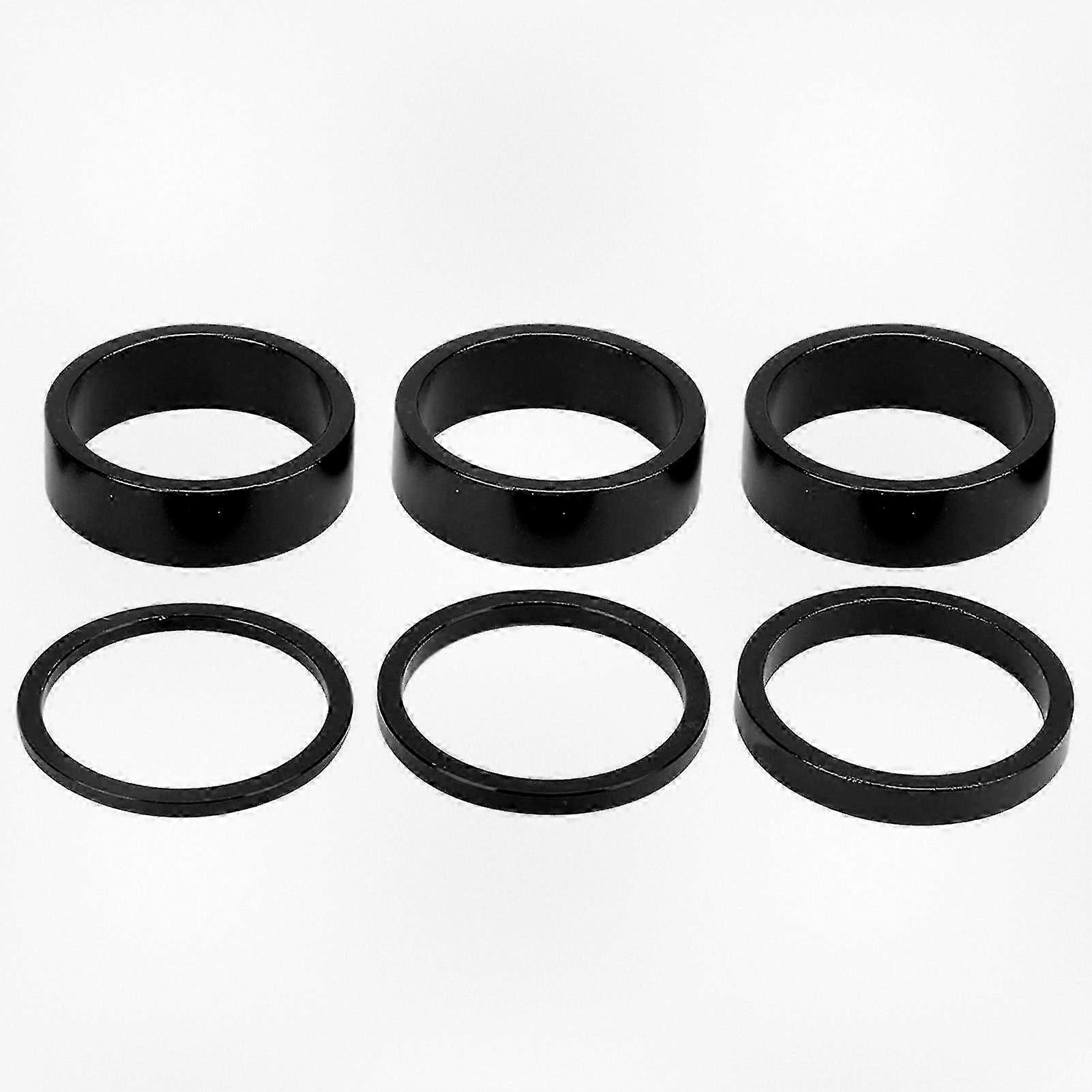 6pcs Aluminium Alloy Bicycle Headset Spacers for Handlebar Stem Compatible with Mountain Bikes - High Quality Assured