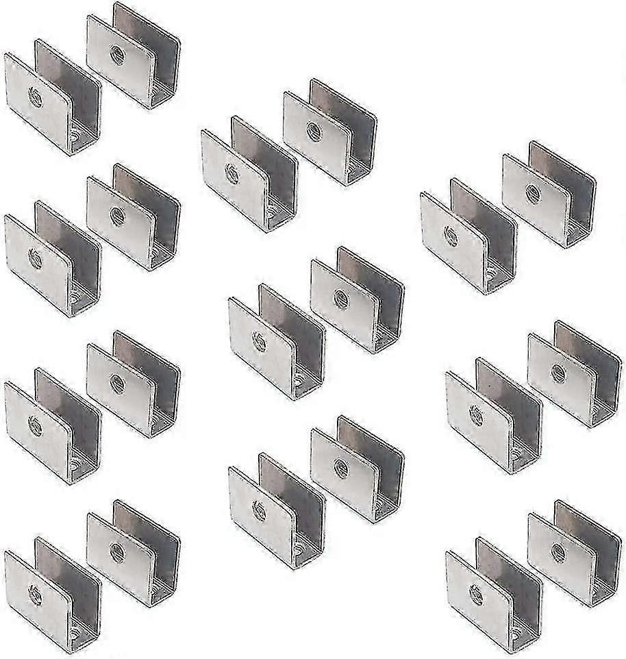 20 Pack Glass Clamps Stainless Steel Adjustable Square