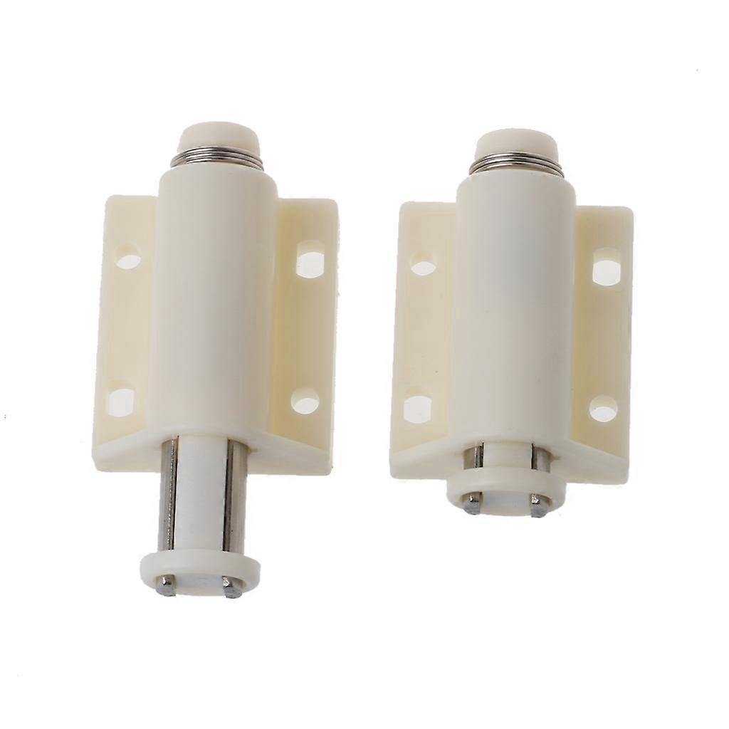 2 Pcs Magnetic Closet Push for Latch Invisible Furniture Lock Cabinet Lock Drawer for Touch for Latch with Mute Automati  white