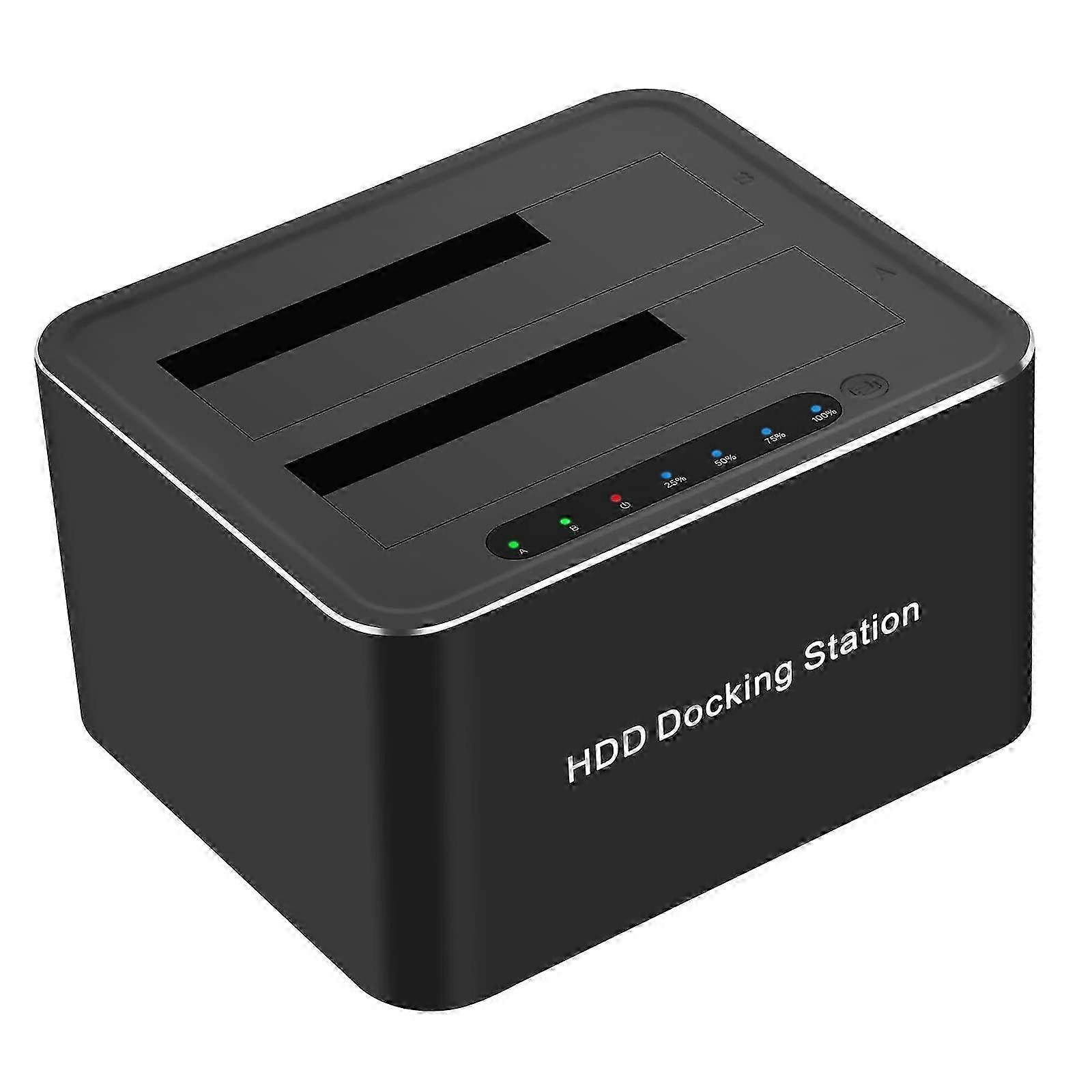 Hard Drive Docking Station Dual Bay 2.5'/3.5' USB 3.0 Duplicator Clone Function -I