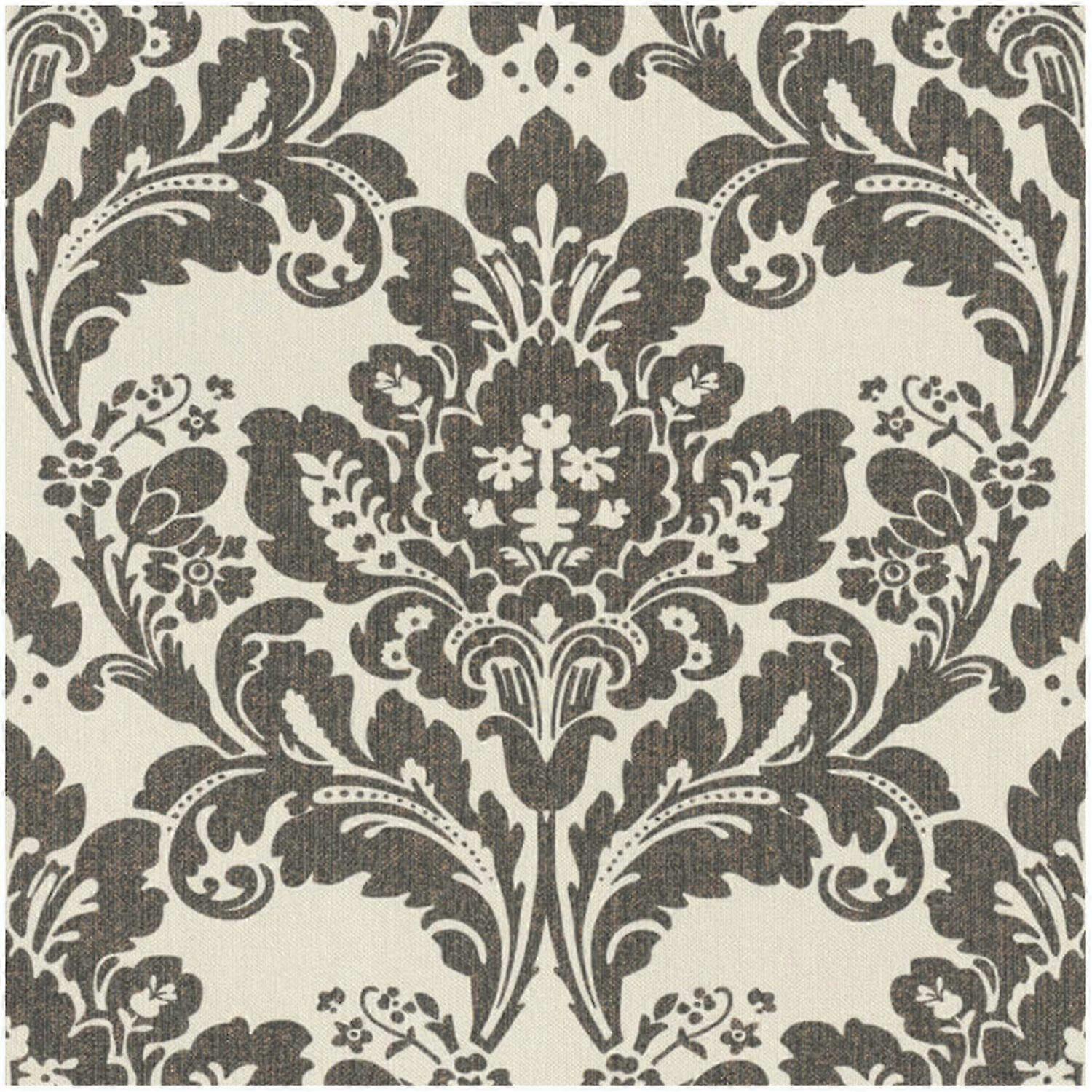 Rasch Bronze/Gold Cream Damask Wallpaper