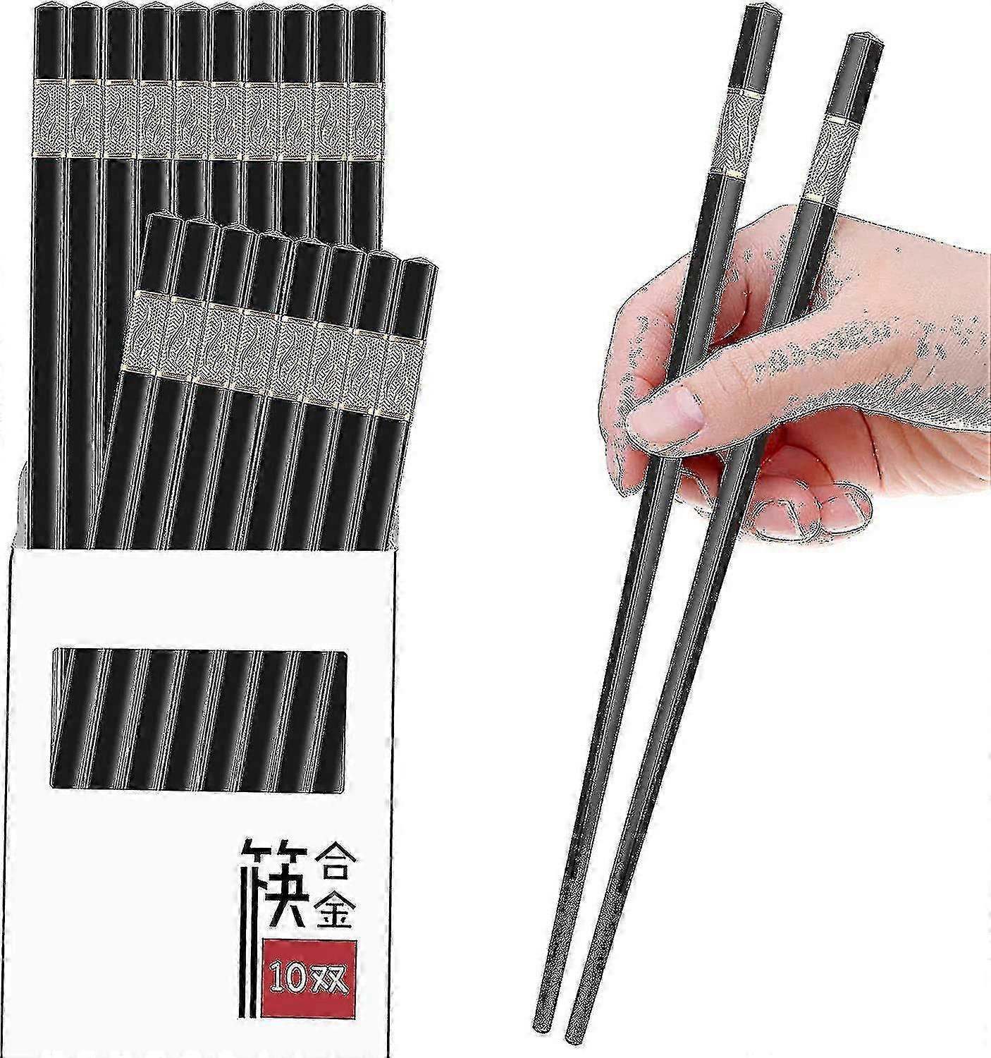 10 Pairs Reusable Chopsticks Dishwasher Safe,9.5 Inch Fiberglass Chopsticks Set, Japanese Chinese Korean Chopsticks For Food, Non-slip, Easy To Use