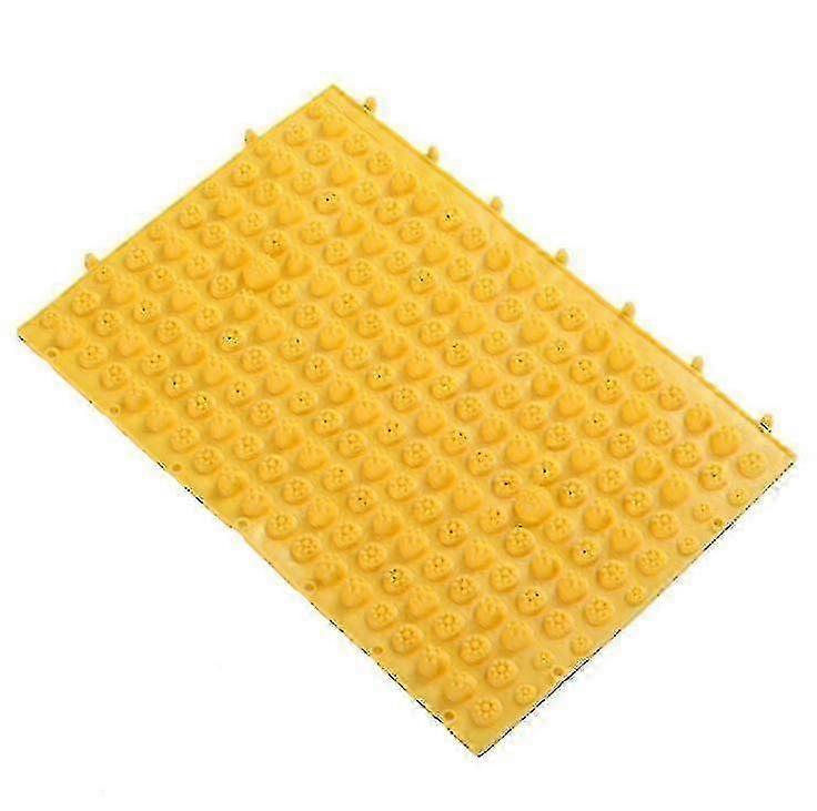 子供の屋外ゲームマットセット - リラクゼーションと遊びのための2pcsフットマッサージと指圧マット、黄色