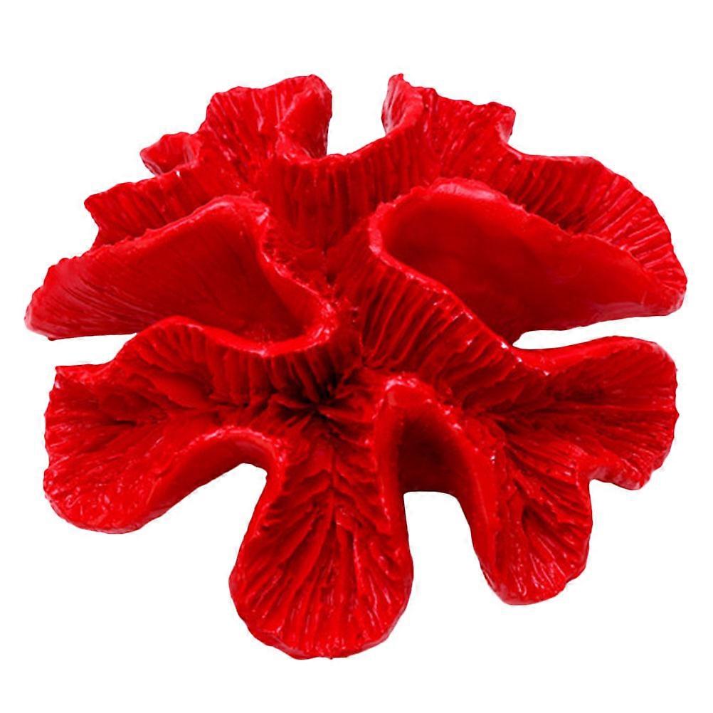 Realistic Red Resin Coral Branch for Fish Tank Decoration with Fine Craftsmanship and Safe Materials 1pc