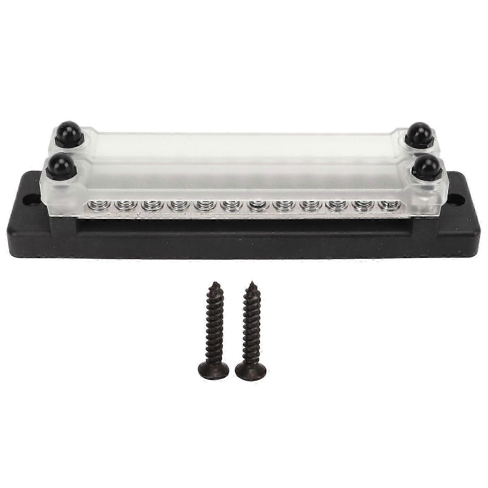 12V-48V AC 110V-300V 150A Power Distribution Block with Cover 24 Terminal Bus Bars for RV, Boat, Truck with Base