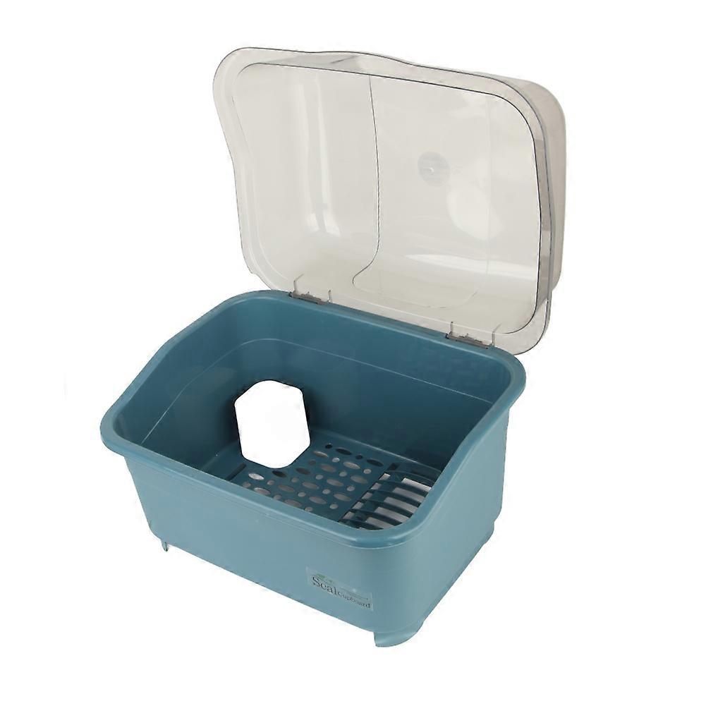 Dish Drying Rack with Drainboard & Lid Plastic 38x30.5x28.5cm