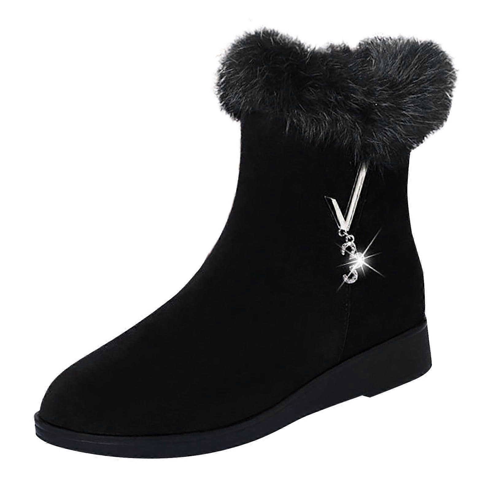 Winter Boots Women's Lined Elegant Winter Boots Comfortable Snow
