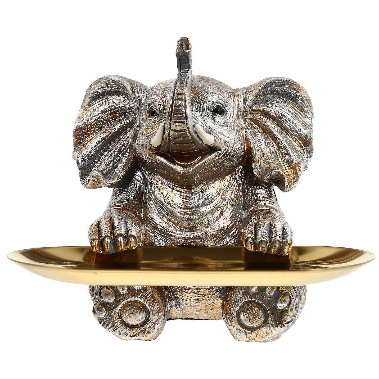 Resin Elephant Bird Feeder and Decorative Tray for Home and Garden – Detailed Craft Design for Table and Party Decoration