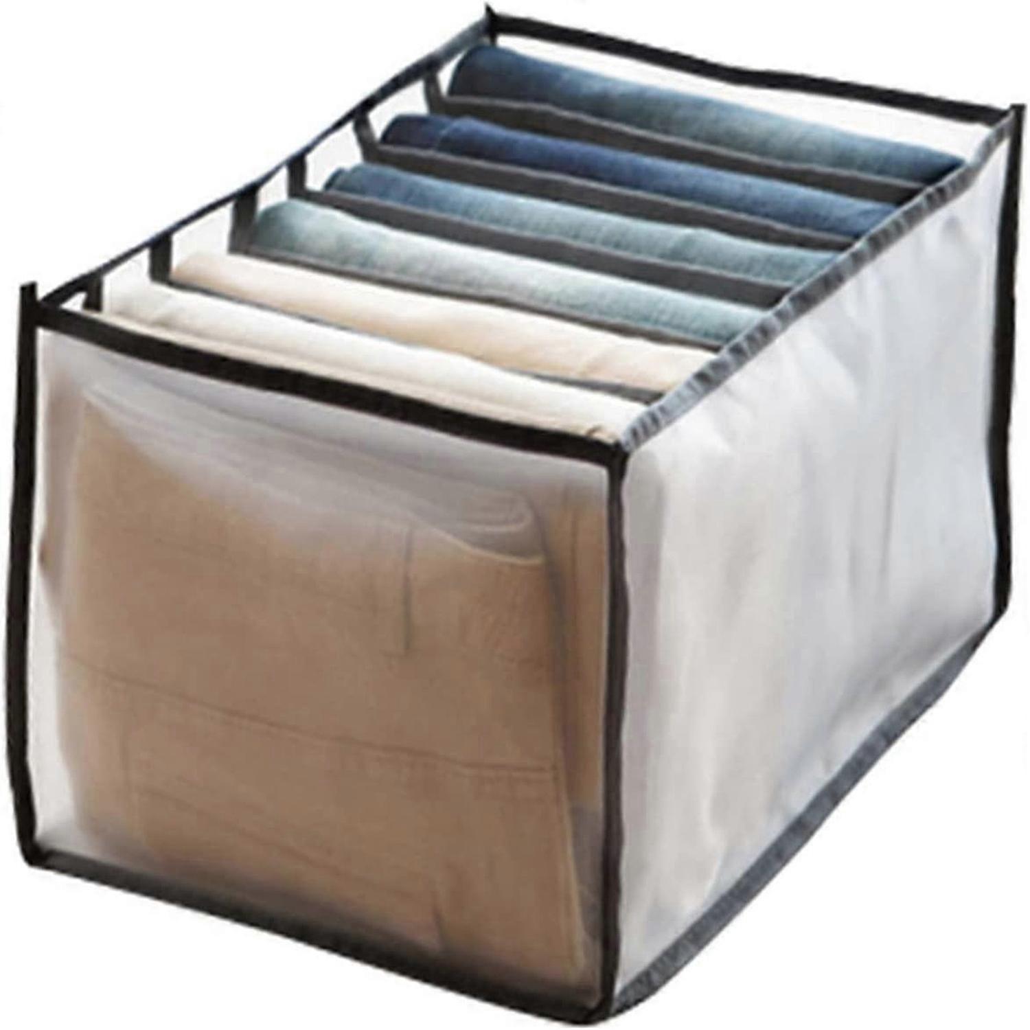 Household Foldable Mesh With 7 Compartments Clothes Drawer Storage Box (Green)