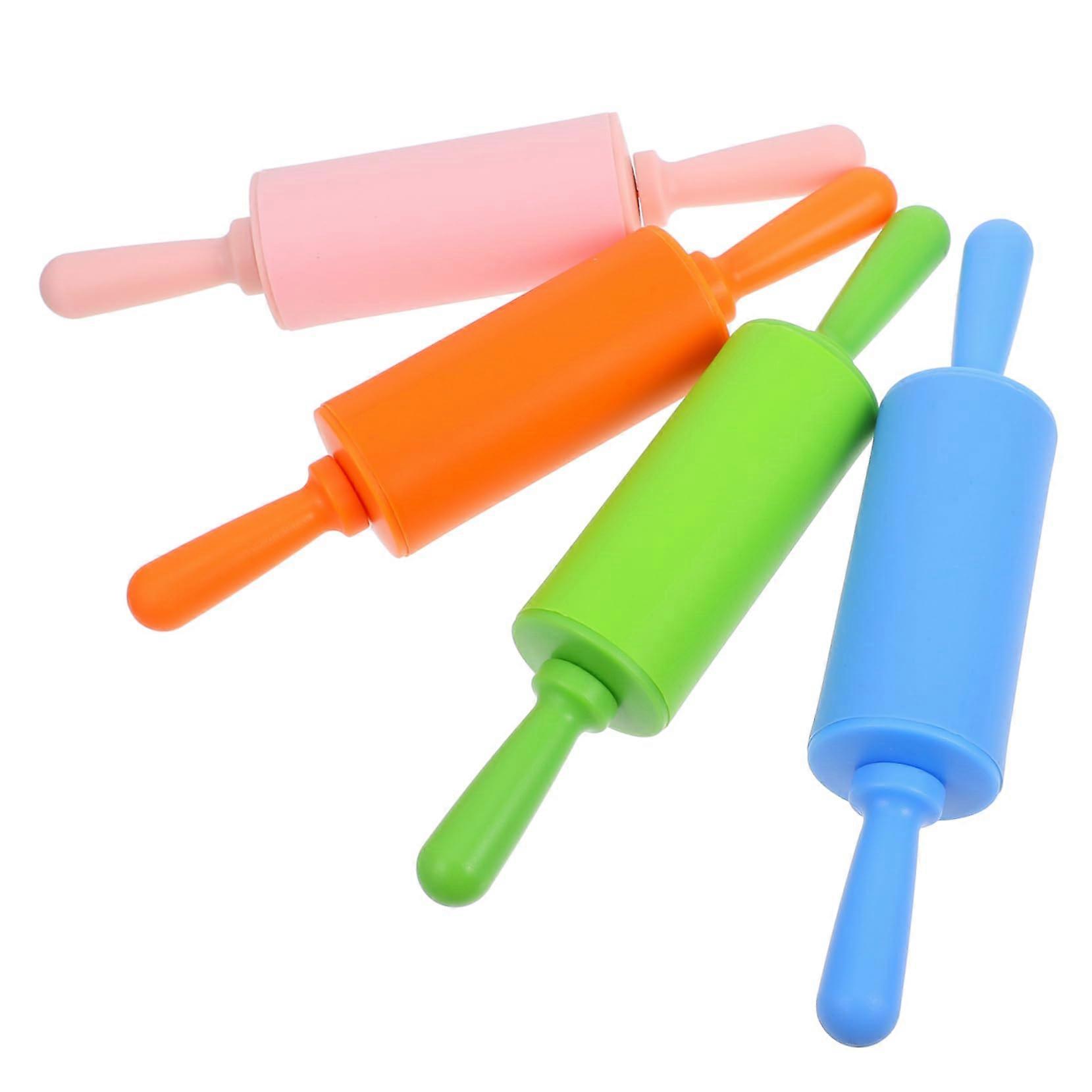 Pack of 4 Coloured Mud Tool Clay Roller Pen for Clay Rolling Pin Made of Clay Small Rolling Pin Iron