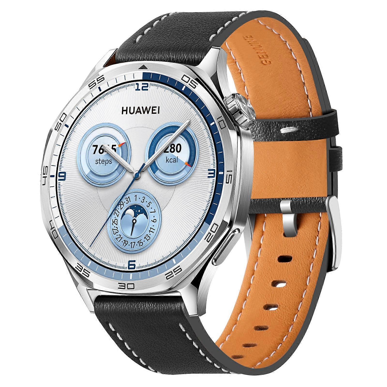 Quick Release Button Buckle Leather Watch Band 22mm