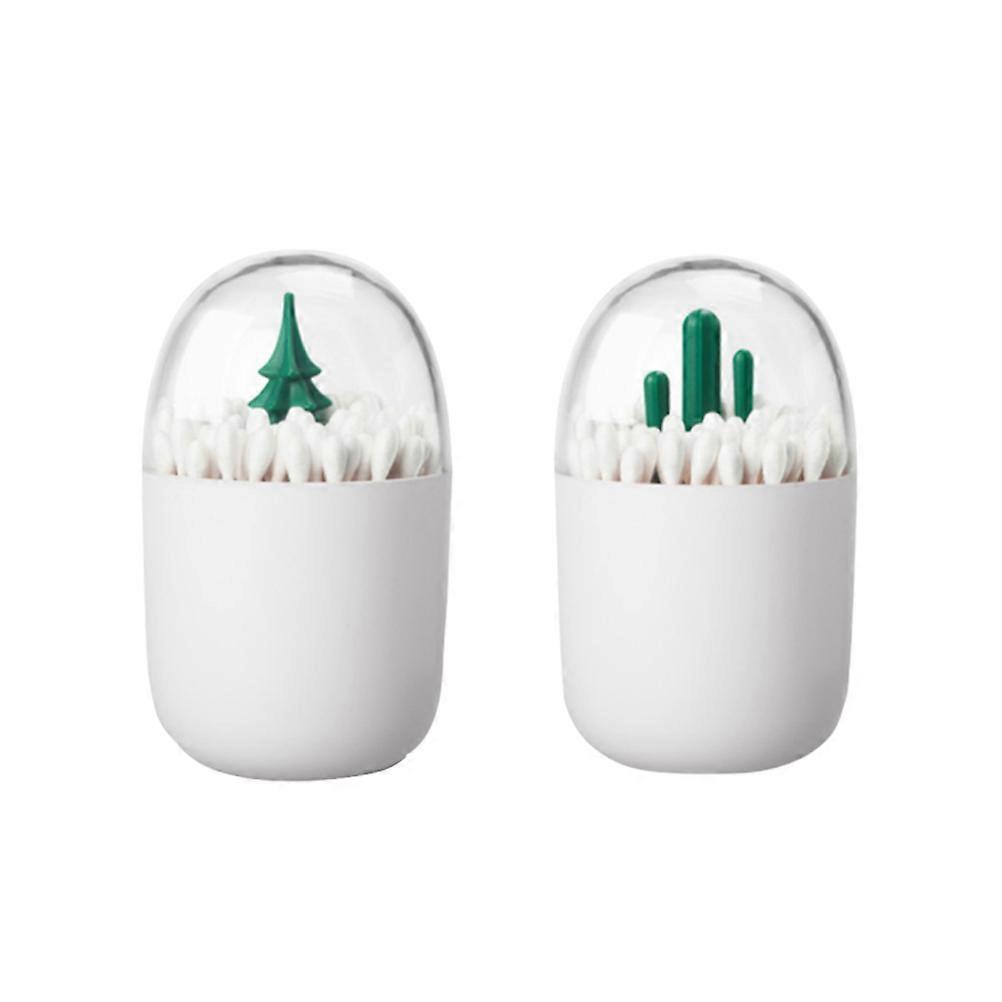 Makeup Organizer Cotton Pads Container Christmas Tree Pattern Office Use 11*6cm Storage Solution 2Pcs