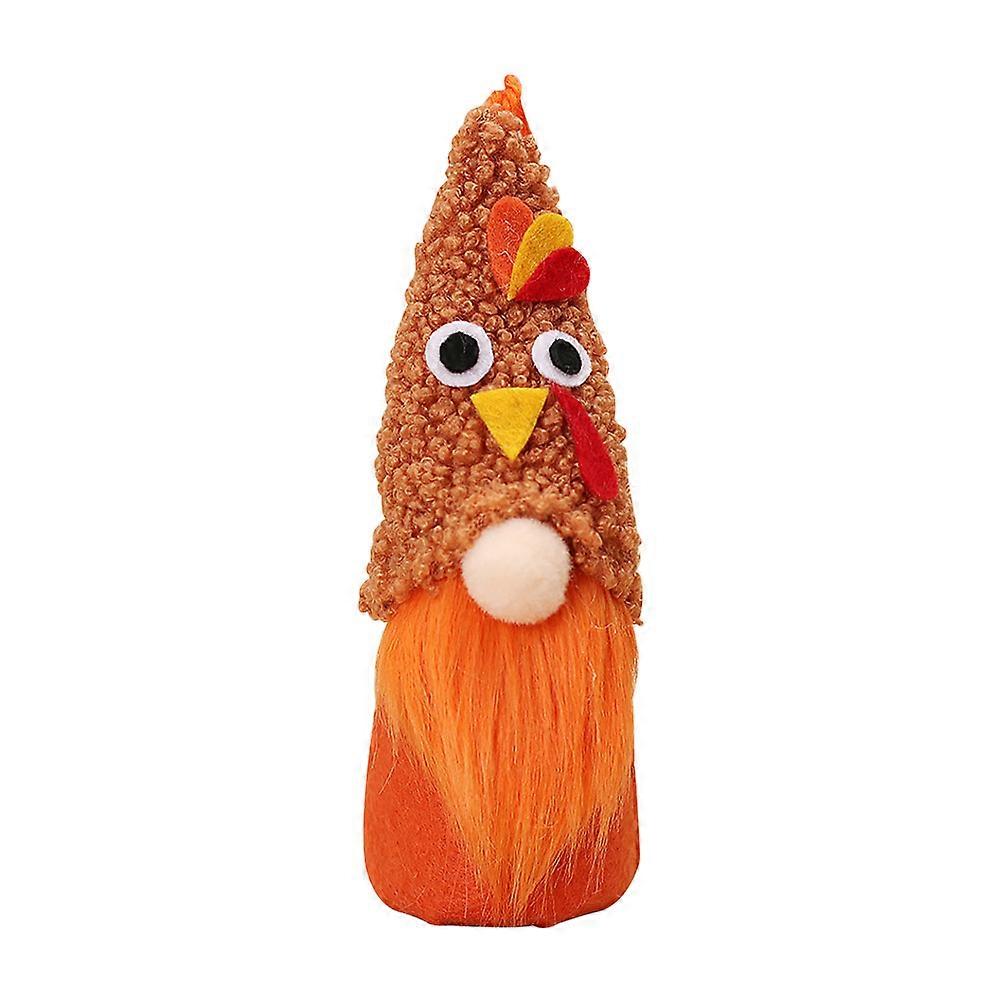 Thanksgiving Porch Decor Turkey Gnome Doll Party Decorative Use Khaki 14.5x5x5CM Plush Fabric 1 Piece