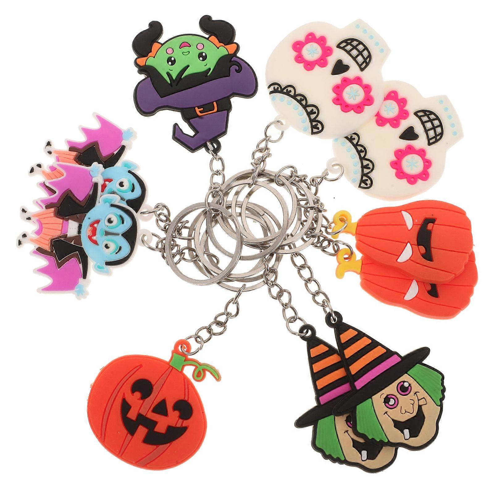 Charm Keychain Halloween Keychains Cute Matching Keychains Mixed Style 10x5cm PVC 10Pcs