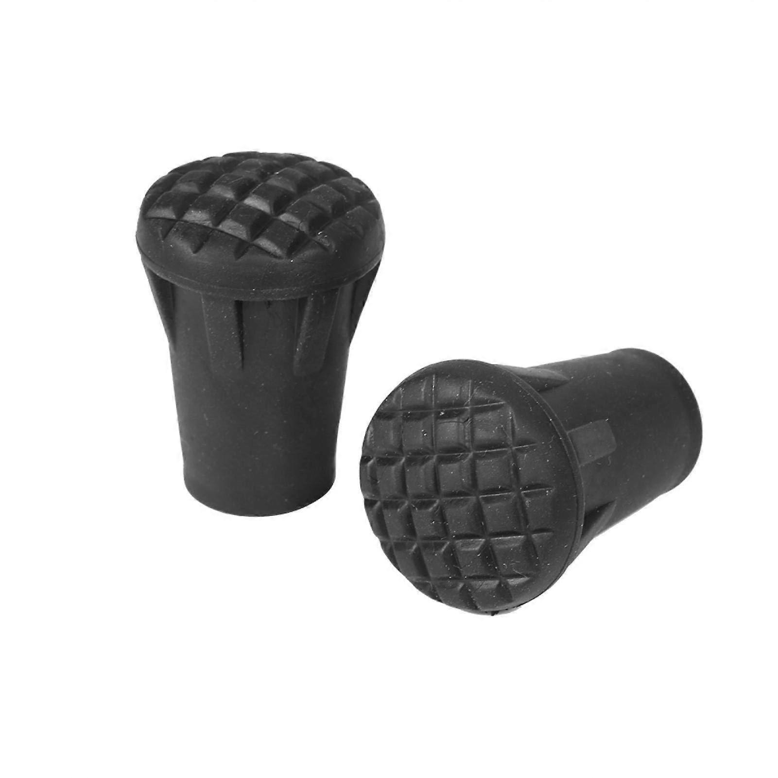 Hiking Pole Caps Set Of 6, Non-Slip Rubber Tip Protectors, Fits Most Trekking Poles And Walking Sticks, Black