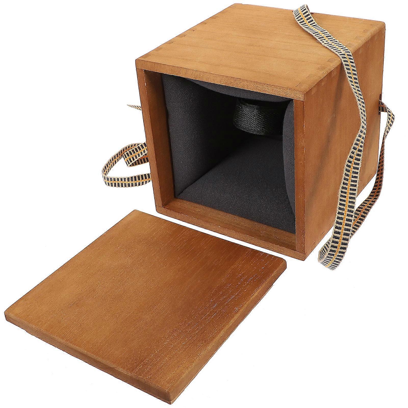 Desk Organizer Storage Box Wooden Teacup Box Vase Box Square Elegant Style Storage Christmas 16X15X15CM 1Pack