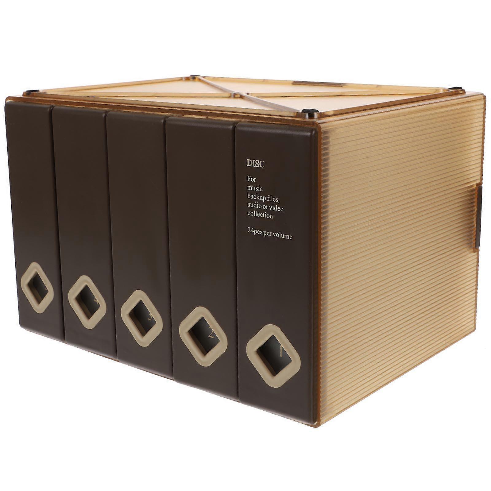 Disc Storage CD Organizer Case For Home Use Large Capacity Design Coffee 16.2x22.1cm Protection 1Pack