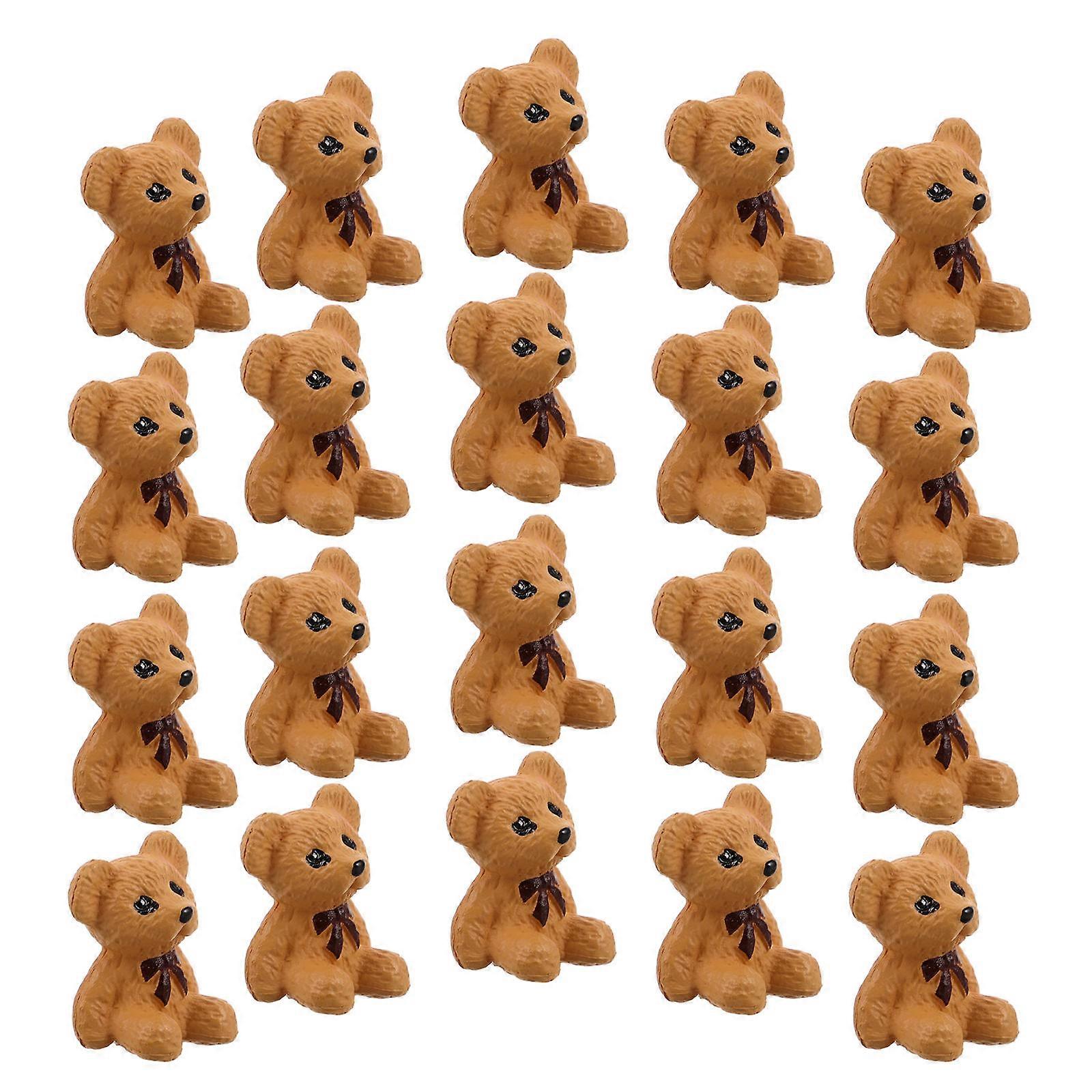 20pcs Tiny Bear Figurines for DIY Decoration – Realistic Resin Mini Bears for Home Decor, Crafting, and Personal Style Displays with Moss