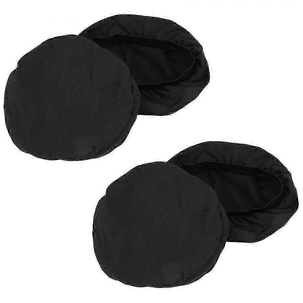 4 Pack Black Round Bar Stool Covers - Soft Washable Elastic for 12" Stools
