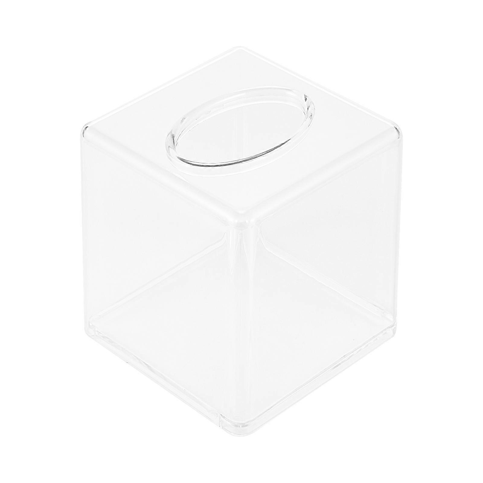 Tissue Holder For Kitchen Acrylic Tissue Box Modern Design Bedroom Use 13 X 13 X 14 Cm Transparent 1Pcs