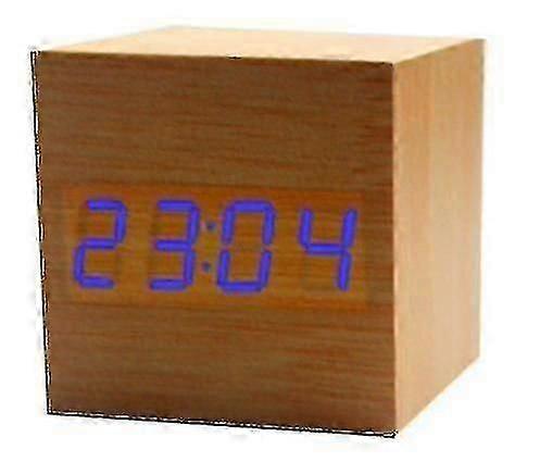 Gingko cube led clic horloge réveil avec activation sonore (heure, date, température) diverses couleurs A10-XinHan